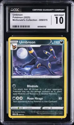 2025 POKEMON MCDONALD'S COLLECTION #009 UMBREON CGC 10 GEM MINT - Image 1
