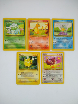 Pokemon Base Set Starters - Bulbasaur Charmander Squirtle Pikachu Eevee *Damaged - Image 1