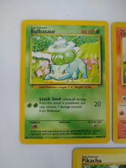 Pokemon Base Set Starters - Bulbasaur Charmander Squirtle Pikachu Eevee *Damaged - Image 2