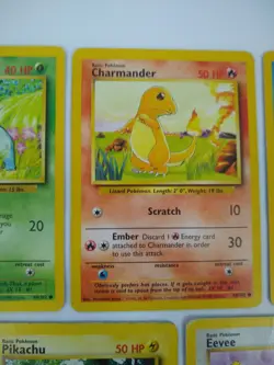 Pokemon Base Set Starters - Bulbasaur Charmander Squirtle Pikachu Eevee *Damaged - Image 3
