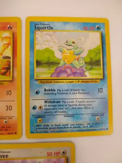 Pokemon Base Set Starters - Bulbasaur Charmander Squirtle Pikachu Eevee *Damaged - Image 4