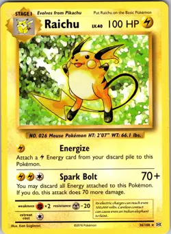 Raichu 36/108 XY - Evolutions Pokemon TCG LP - Image 1