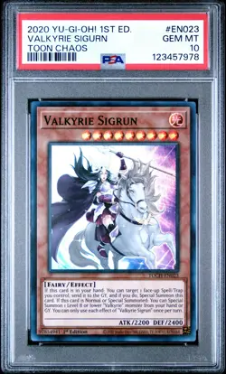 2020 YU-GI-OH! TOON CHAOS 1ST EDITION #EN023 VALKYRIE SIGURN PSA 10 - Image 1