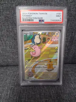 Chansey 187/167 PSA 9 Twilight Masquerade Illustration Rare Graded Pokemon Card - Image 1