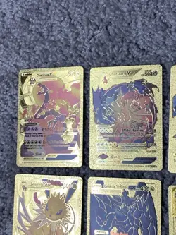 Pokemon Set of 15 Charizard,Moltres&More Rare Gold Accent Foil Fan Art Cards - Image 2