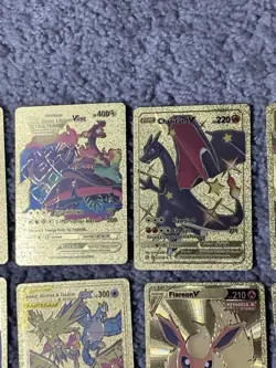 Pokemon Set of 15 Charizard,Moltres&More Rare Gold Accent Foil Fan Art Cards - Image 3