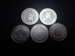 Pokemon Card Meiji Promo Battle Coin Silver x5 Raichu Magneton etc #5690 PLAY - Image 1