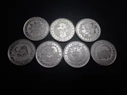 Pokemon Card Meiji Promo Battle Coin Silver x7 Kingler Starmie etc #5697 PLAY - Image 1
