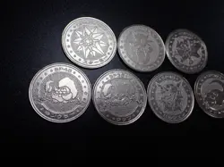 Pokemon Card Meiji Promo Battle Coin Silver x7 Kingler Starmie etc #5697 PLAY - Image 2