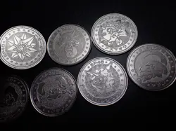 Pokemon Card Meiji Promo Battle Coin Silver x7 Kingler Starmie etc #5697 PLAY - Image 4