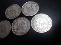 Pokemon Card Meiji Promo Battle Coin x5 Scyther Pinsir Nidoking Evolutions #5466 - Image 5