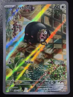 Lechonk Pokemon TCG Sv03: Obsidian Flames Holo Illustration Rare Card 209/197 NM - Image 1