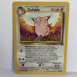 Clefable 17/64 1st Edition Used Near Mint Jungle Set Non-Holo Pokemon Card - Image 1
