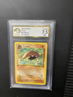 Pokemon Cards - 1st Edition Kabuto 50/62 - Fossil Set Vintage WOTC CGA 7.5 - Image 1