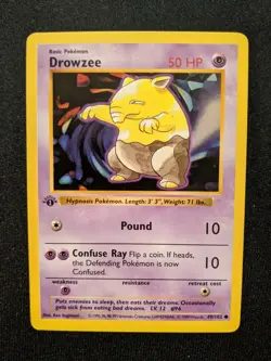 DROWZEE **Shadowless** Pokemon Card 49/102 - 1st Edition Rare Base Set ~ MINT! - Image 1