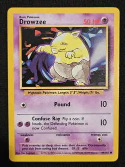NM Near Mint *Ink Error* Drowzee 49/102 - Base Set - WOTC - Pokemon Card - 1999 - Image 1