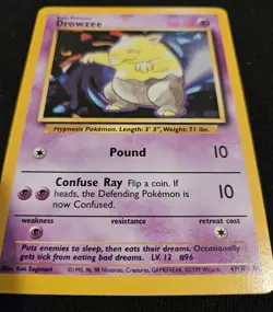 NM Near Mint *Ink Error* Drowzee 49/102 - Base Set - WOTC - Pokemon Card - 1999 - Image 2