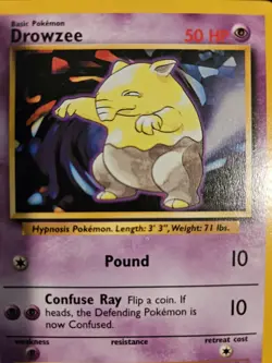 NM Near Mint *Ink Error* Drowzee 49/102 - Base Set - WOTC - Pokemon Card - 1999 - Image 3