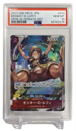 2023 One Piece Cards Monkey D. Luffy PSA 10 OP06-013 R ALT ART Japanese - Image 1