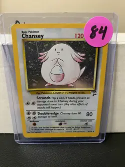 Chansey 3/130 Pokemon Base Set 2 Holo Rare Card - MP - Image 3