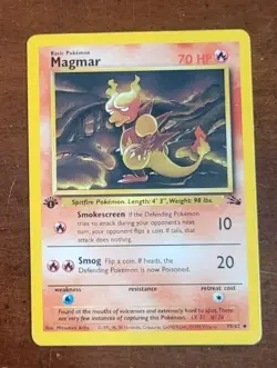 Magmar Fossil 1st Edition Pokemon TCG 39/62 Vintage 151 WOTC Uncommon Card LP - Image 1