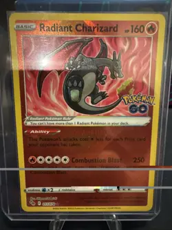 Pokemon TCG Radiant Charizard Holo Card Pokemon Go 011/078 Near Mint Condition - Image 1