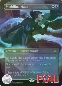MTG Meddling Mage (Borderless) (355) | NM Foil | Double Masters {2XM} - Image 1