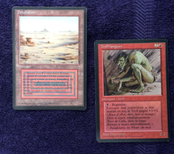 BADLANDS dual land and Sedge Troll Foreign Black Border French MTG Moderate Pl - Image 1