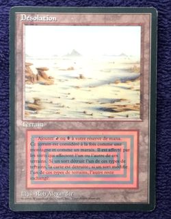 BADLANDS dual land and Sedge Troll Foreign Black Border French MTG Moderate Pl - Image 3