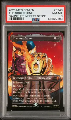 2025 MAGIC: THE GATHERING MARVEL'S SPIDER-MAN #0243 THE SOUL STONE PSA 8 - Image 1