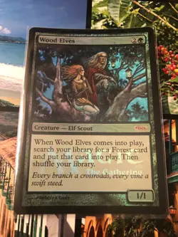 FOIL Promo Wood Elves WPN and Gateway NM MTG Magic the Gathering - Image 1
