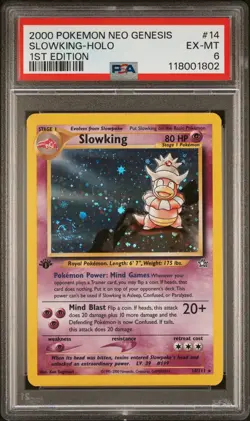 Slowking Holo 1st Edition PSA 6 2000 Pokemon Neo Genesis 1st Edition #14 - Image 1