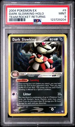 2004 POKEMON EX TEAM ROCKET RETURNS #9 DARK SLOWKING-HOLO PSA 9 - Image 1