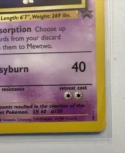Pokemon TCG Mewtwo # 3 1999 Movie Wizards Black Star Promo Base Set Ungraded - Image 5