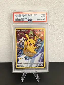 POKEMON PSA 9 Mint PIKACHU SWSH #020 FULL ART BLACK STAR PROMO - Image 1