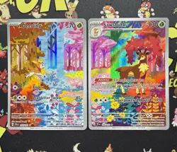 Pokemon TCG Deerling 165/162 + Sawsbuck 166/162 Illustration Rare Connecting Art - Image 1