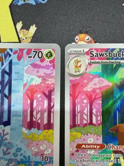 Pokemon TCG Deerling 165/162 + Sawsbuck 166/162 Illustration Rare Connecting Art - Image 4