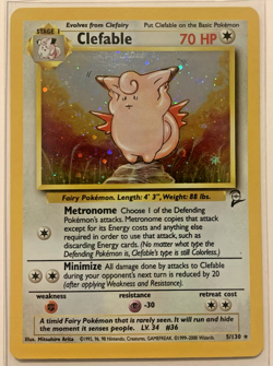 Clefable 5/130 Base Set 2 Holo Rare Pokemon TCG - Image 1