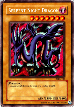 Vintage YuGiOh Serpent Night Dragon MRL103 Holo Rare Classic Dark Monster Card - Image 1