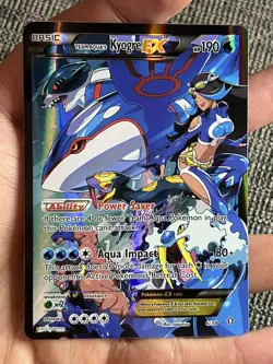Pokemon TCG Team Aqua's Kyogre-EX Double Crisis Holo Card 6/34 NM - Image 1