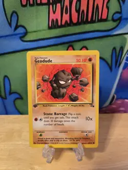 Geodude 47/62 Fossil 1st Ed Non Holo WotC 1999 Vintage Pokemon TCG Card Lp - Image 1