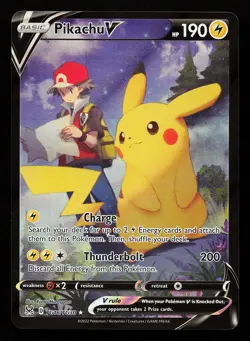 Pikachu V TG16/TG30 Ultra Rare Lost Origin Trainer Gallery Pokemon Card - Image 1