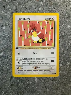 Pokemon TCG Cards 1st Edition Farfetch'd 43/64 Neo Revelation NM - Image 1