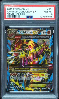Primal Groudon EX 151 PSA 8 NM-Mint Primal Clash Pokemon Card - Image 1