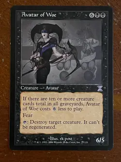 MTG Magic the Gathering Time Spiral Timeshifted Avatar of Woe NM - Image 1