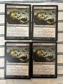Magic The Gathering MTG New Phyrexia GLISTENING OIL - 4x PLAYSET, LP+ - Image 1