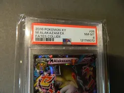 M Alakazam EX 26/124 - Ultra Rare - Pokemon Fates Collide - PSA 8 NM/M - Mega - Image 2