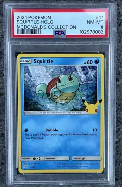 Squirtle 17/25 Pokemon McDonald's Collection Holo 25th Anniversary PSA 8 - Image 1