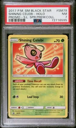 PSA 7 NM Shining Celebi Holo 2017 Pokemon Shining Legends Black Star Promo #SM79 - Image 1