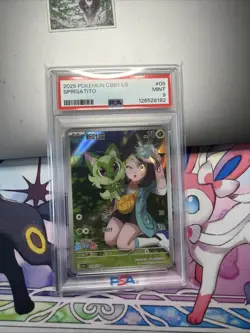 2025 Pokemon Simplified Chinese Cbb1 C-Gem Pack Vol 1 Sprigatito #09 PSA 9 - Image 1